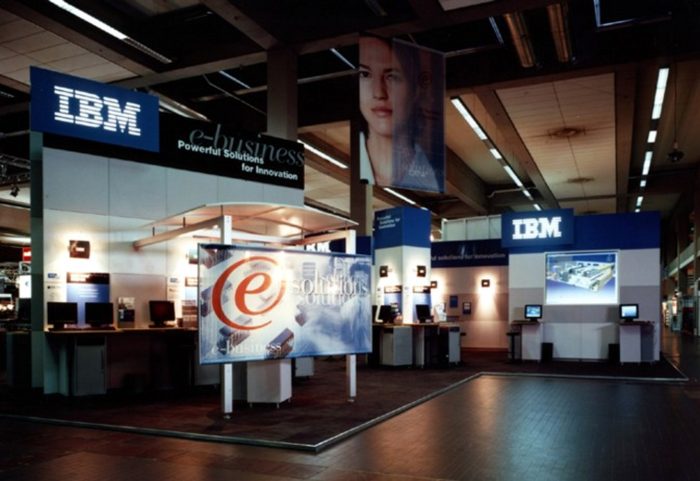 Panel system used on a stand for IBM