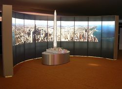 A Curved light box built from the Tecna T3 modular display system